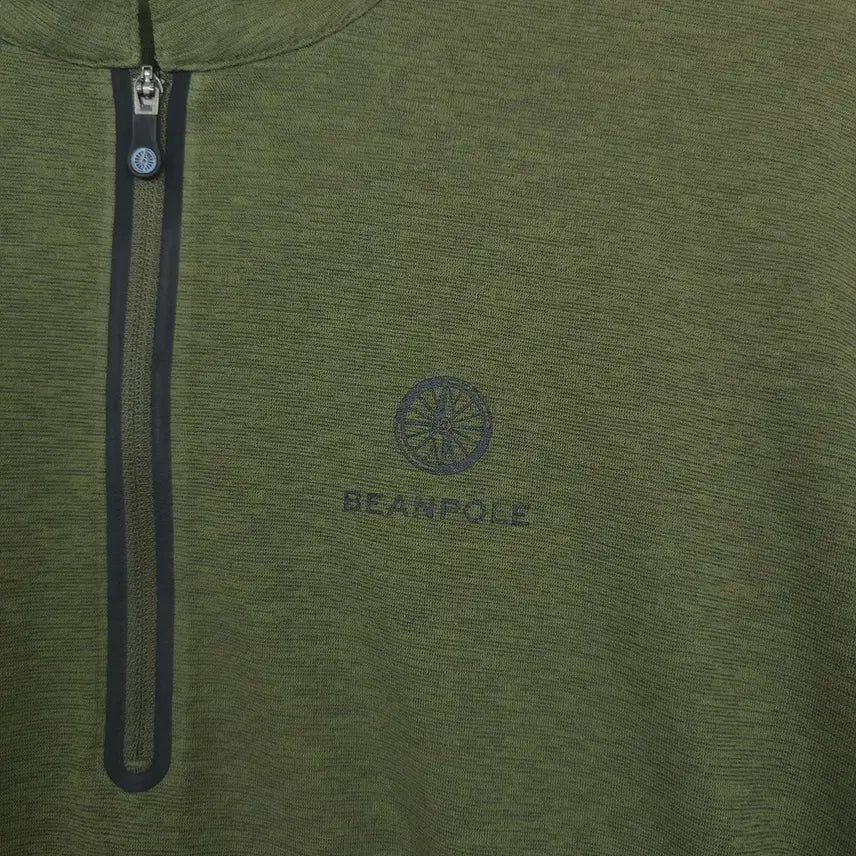 [BUNJANG] Beanpole Outdoor Half Zip-Up T-Shirt / 빈폴 BEANPOLE 아웃도어 집업 하프 티셔츠 카키 100