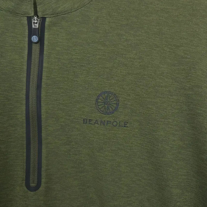 [BUNJANG] Beanpole Outdoor Half Zip-Up T-Shirt / 빈폴 BEANPOLE 아웃도어 집업 하프 티셔츠 카키 100