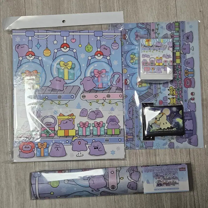 [BUNJANG] Pokemon Metamong &amp; Mimikyu Supply Full Set / 포켓몬카드 메타몽+따라큐 서플라이 풀세트(매트 파일 덱 슬리브 등)