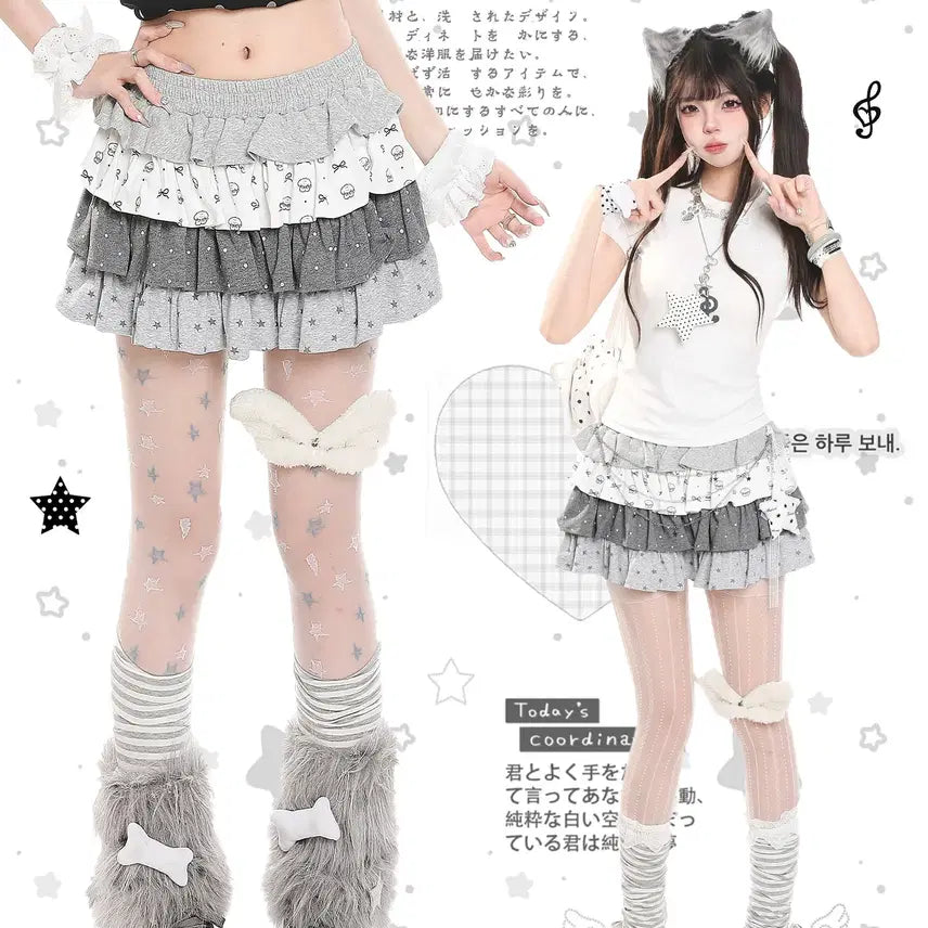 [BUNJANG] MJMT Subculture Dot Ribbon Cake Skirt / MJMT 서브컬쳐 키치 도트무늬 리본 케이크 스커트