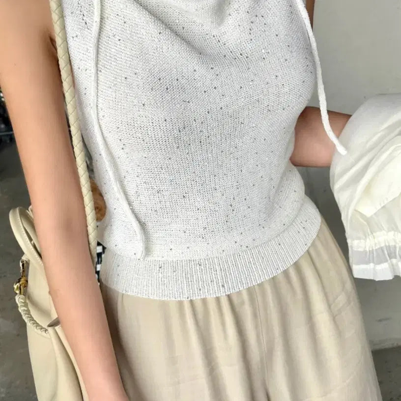 [BUNJANG] Unleash Sequin Knit Tank Top / 엉넬 니트 나시