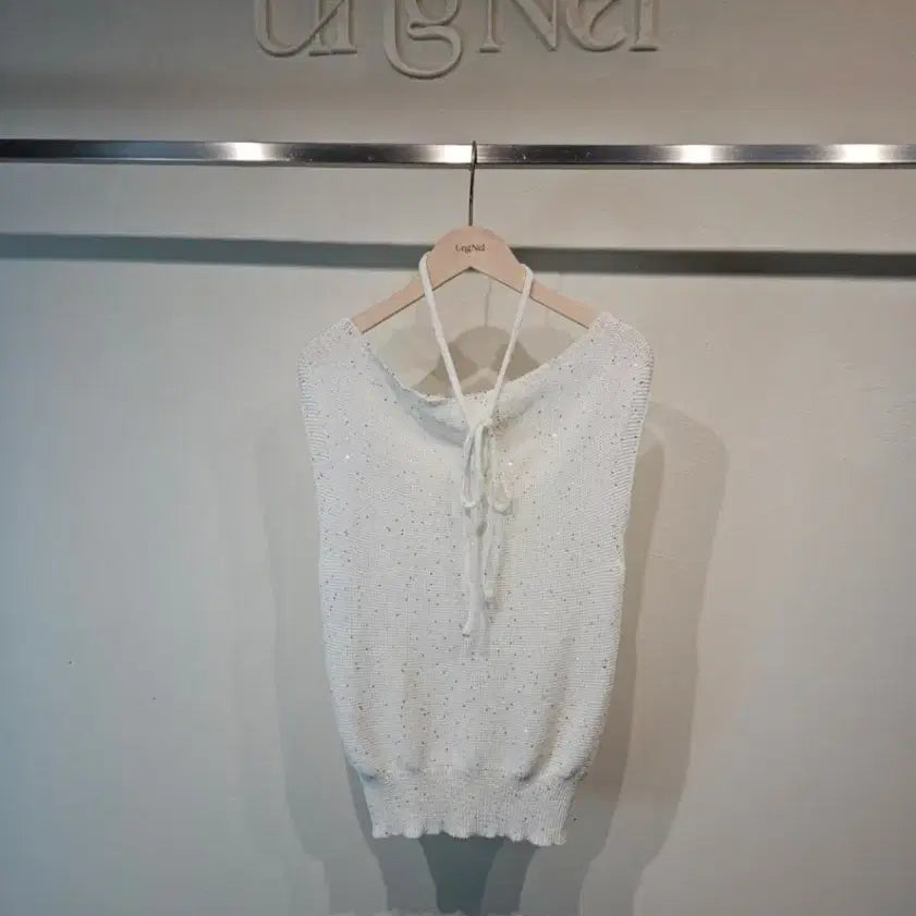 [BUNJANG] Unleash Sequin Knit Tank Top / 엉넬 니트 나시
