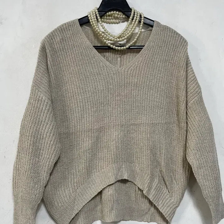 [BUNJANG] N6232 Knitted Crop Top / 특가새)N6232 뒷끈 니트.세미 크롭