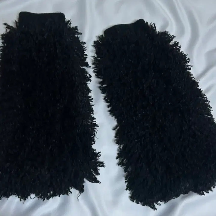 [BUNJANG] Black Boucle Leg Warmers / 블랙 뽀글이 레그워모