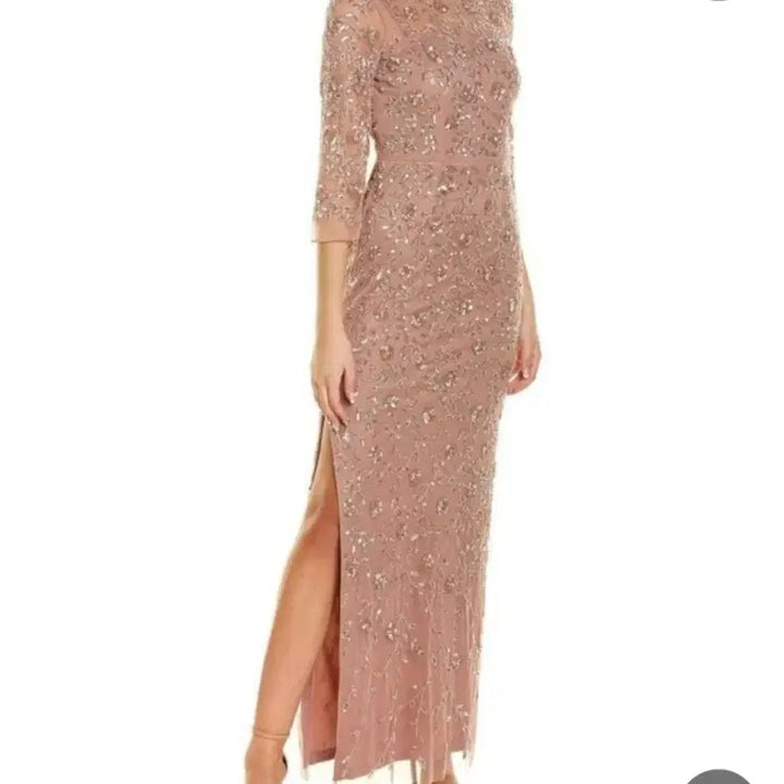 [BUNJANG] Aidan Mattox One-Shoulder Beaded Dress / Aidan Mattox 원숄더 비즈 드레스(웨딩, 돌잔치, 파티, 피로연