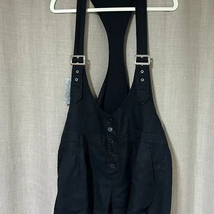 [BUNJANG] Black Linen Overalls / 블랙 린넨 오버롤