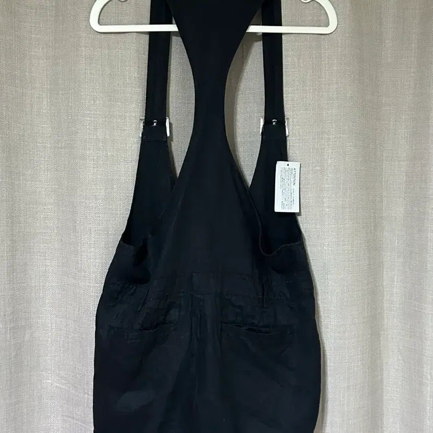 [BUNJANG] Black Linen Overalls / 블랙 린넨 오버롤