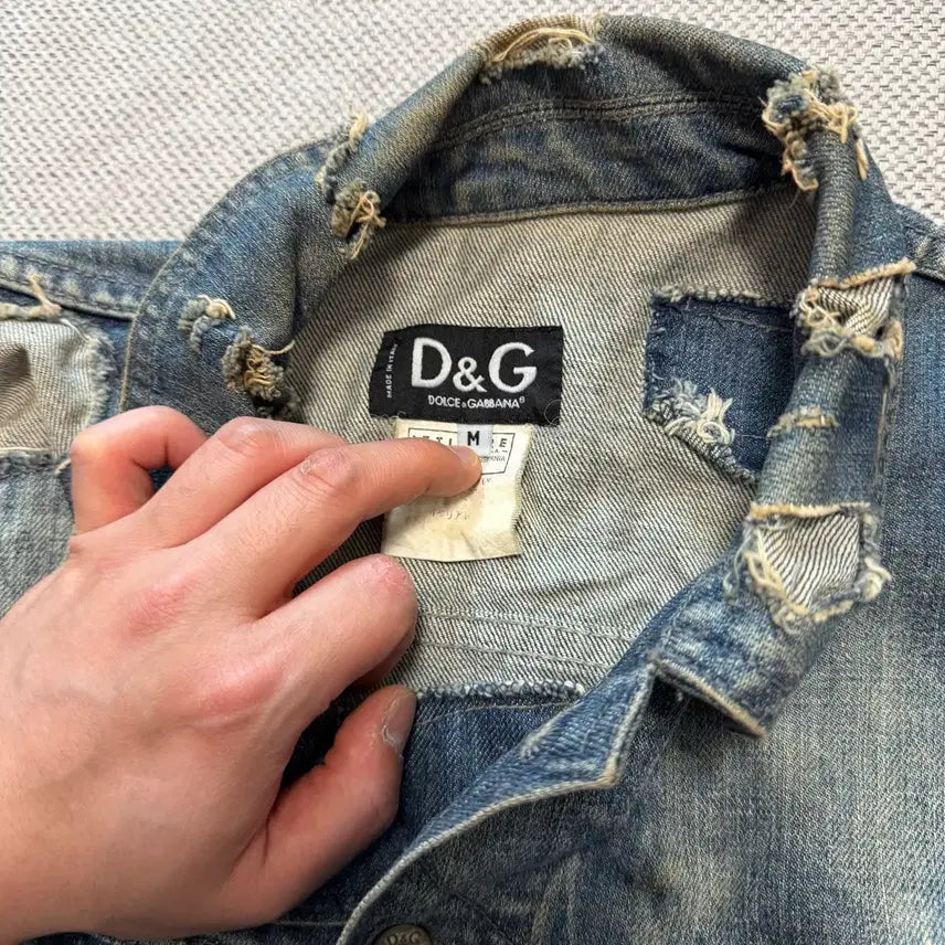 [BUNJANG] Dolce &amp; Gabbana Patchwork Vintage Denim Trucker Jacket / 돌체앤가바나 패치워크 빈티지 데님 트러커 자켓