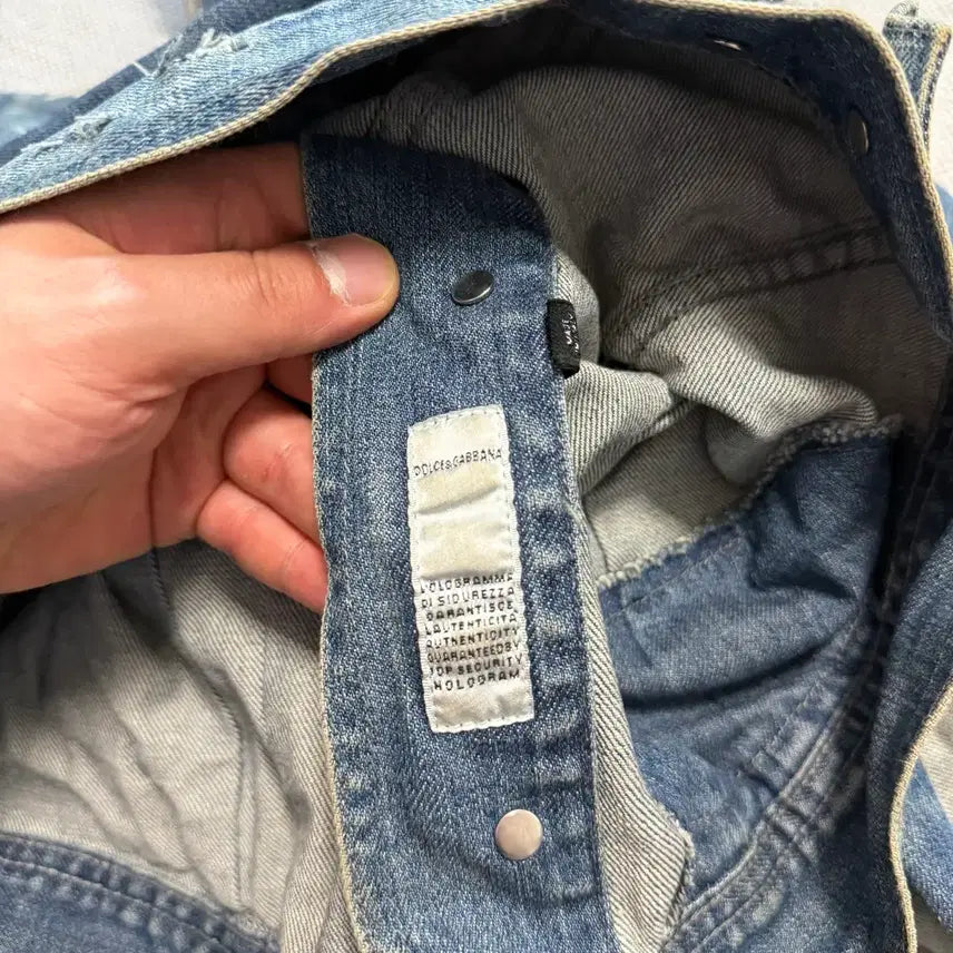[BUNJANG] Dolce &amp; Gabbana Patchwork Vintage Denim Trucker Jacket / 돌체앤가바나 패치워크 빈티지 데님 트러커 자켓