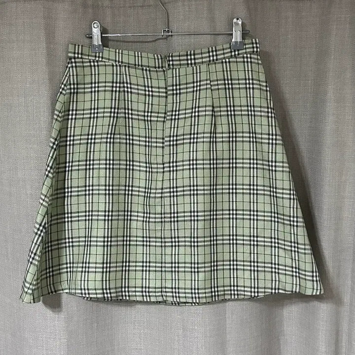[BUNJANG] Check Pleated Skirt Green / 체크 플리츠 스커트 그린