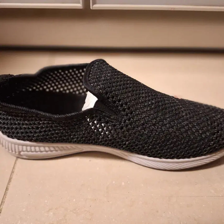 [BUNJANG] Swiss Mobility Black Mesh Slip-on Sneakers / 