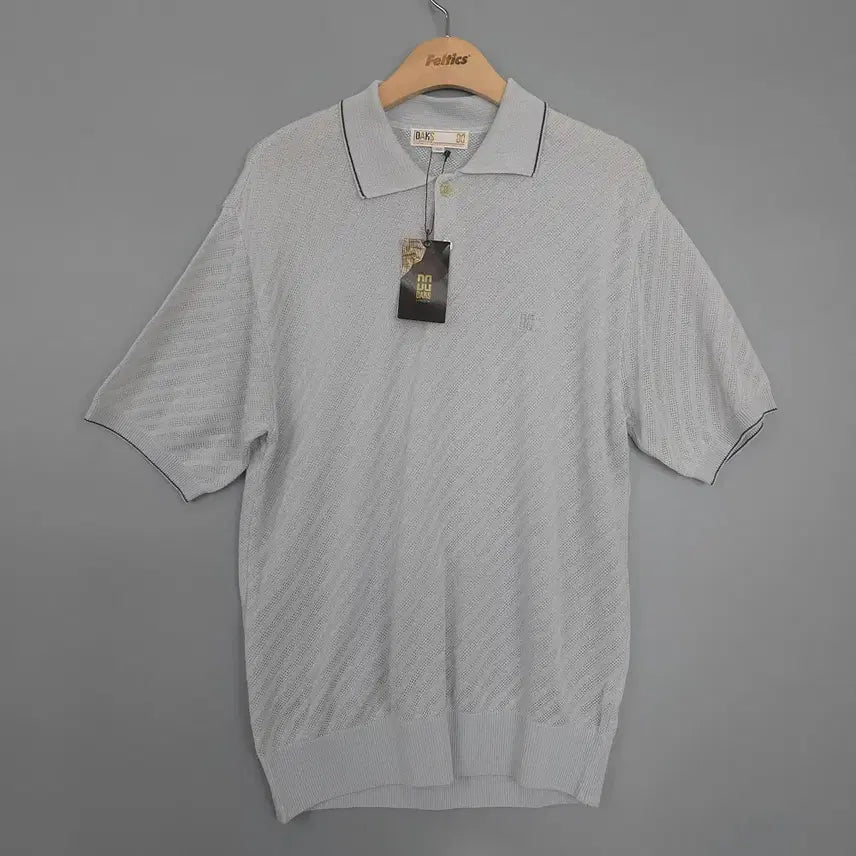 [BUNJANG] DAKS London Blend Knit Collar Short Sleeve T-shirt / 닥스 DAKS 런던 혼방 니트 카라 반팔티 100