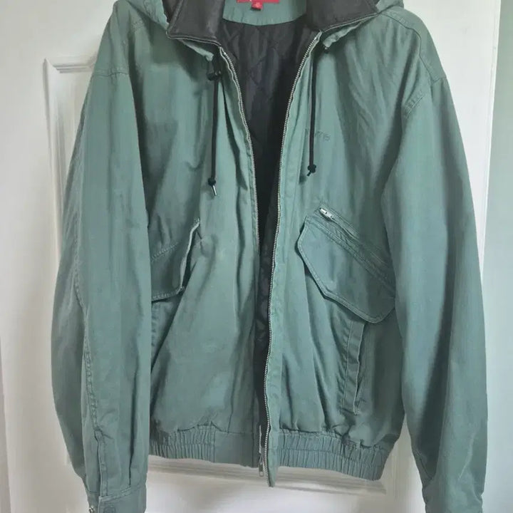 [BUNJANG] Supreme Leather Collar Utility Jacket - Green / [XL] 23FW 슈프림 레더 칼라 유틸리티 자켓 그린
