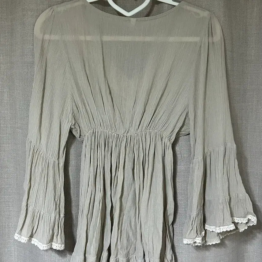 [BUNJANG] Bohemian Lace V-Neck Blouse / 레이스 보헤미안 히피 브이넥 빈티지 블라우스 7부