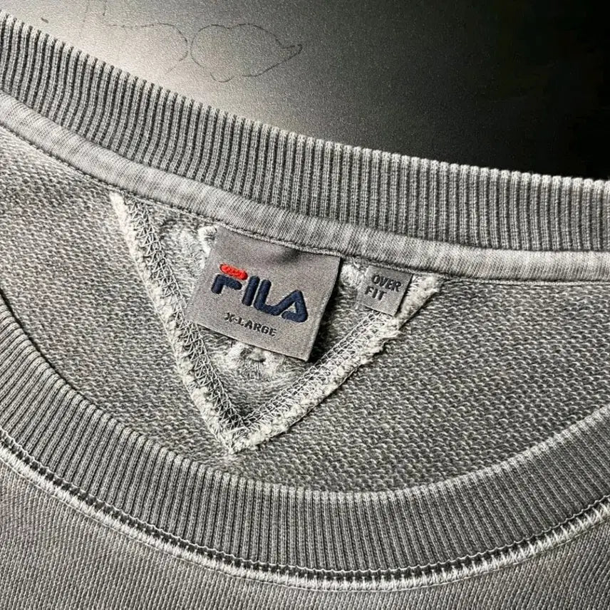[BUNJANG] Fila Vintage Washed Oversized Sweatshirt / (110) 휠라 빈티지 워싱 오버핏 맨투맨