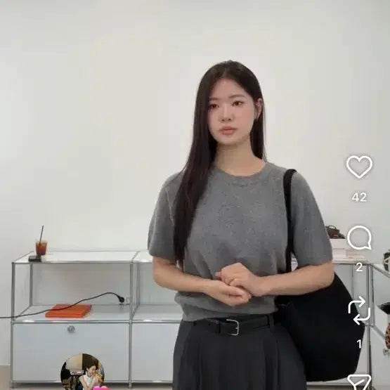 [BUNJANG] LovemeU Nemo Cashmere Knit Top / 러브미우 니모캐시미어 니트 (차콜)