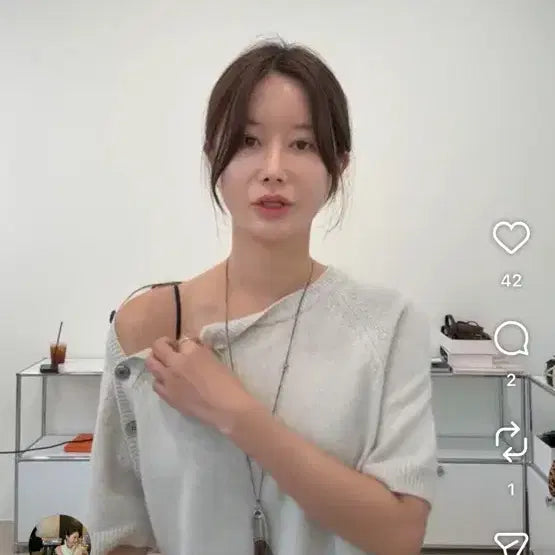 [BUNJANG] LovemeU Nemo Cashmere Knit Top / 러브미우 니모캐시미어 니트 (차콜)