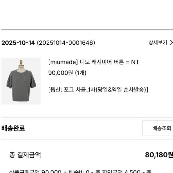 [BUNJANG] LovemeU Nemo Cashmere Knit Top / 러브미우 니모캐시미어 니트 (차콜)