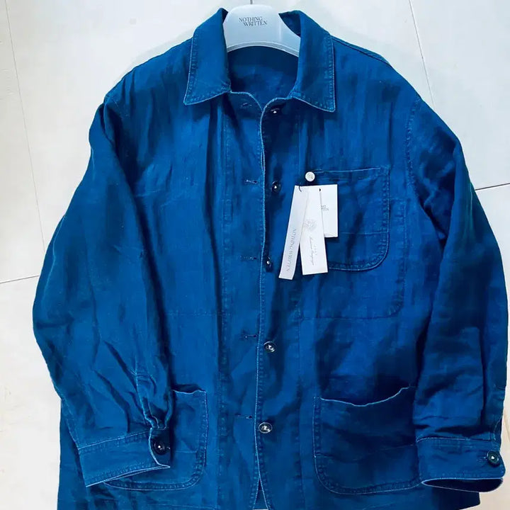 [BUNJANG] Nothing Written 2025 Plain Navy Linen Jacket / 낫띵리튼 2025 플레인 네이비 린넨 자켓
