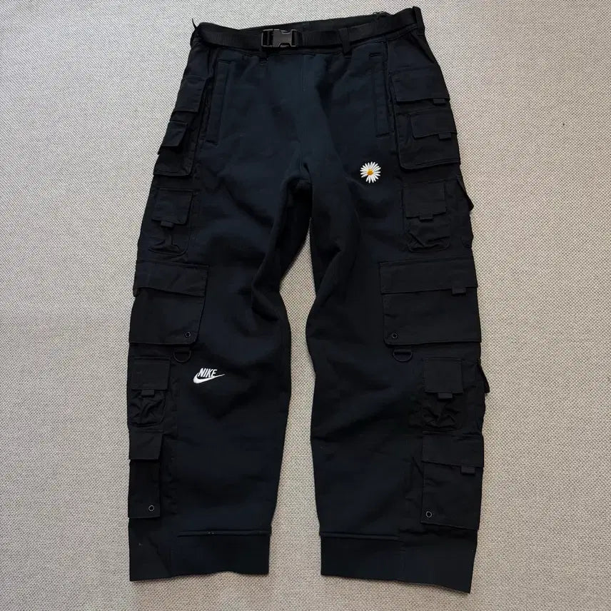 [BUNJANG] Nike x Peaceminusone Wide Cargo Pants Black / 나이키 x 피스마이너스원 와이드 팬츠 블랙