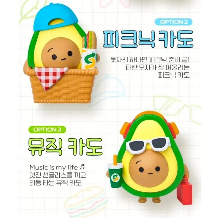 [BUNJANG] Subway Avocado Picnic Set Keychain / 써브웨이 아보카도 피크닉 카도 세트/2개모두ㅡ키링