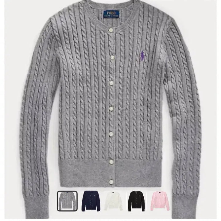 [BUNJANG] Polo Ralph Lauren Girls Mini Cable Knit Cardigan / 폴로랄프로렌 걸즈 미니 꽈배기 가디건