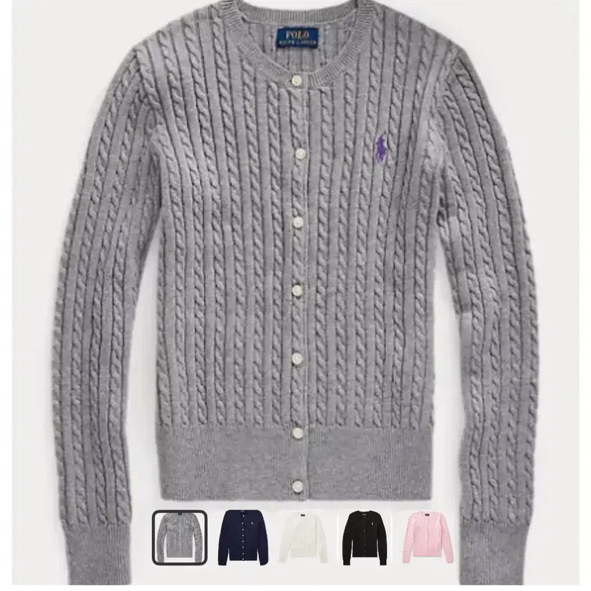 [BUNJANG] Polo Ralph Lauren Girls Mini Cable Knit Cardigan / 폴로랄프로렌 걸즈 미니 꽈배기 가디건