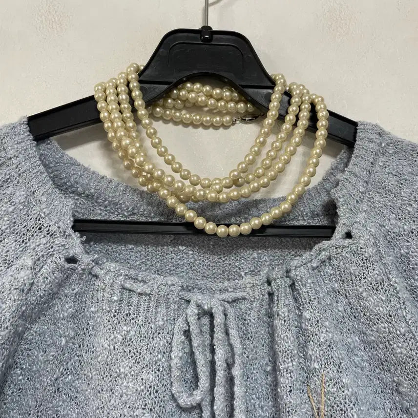 [BUNJANG] N6234 Shirred Knit Crop Top / 특가새)N6234 셔링 끈 니트.크롭.반팔