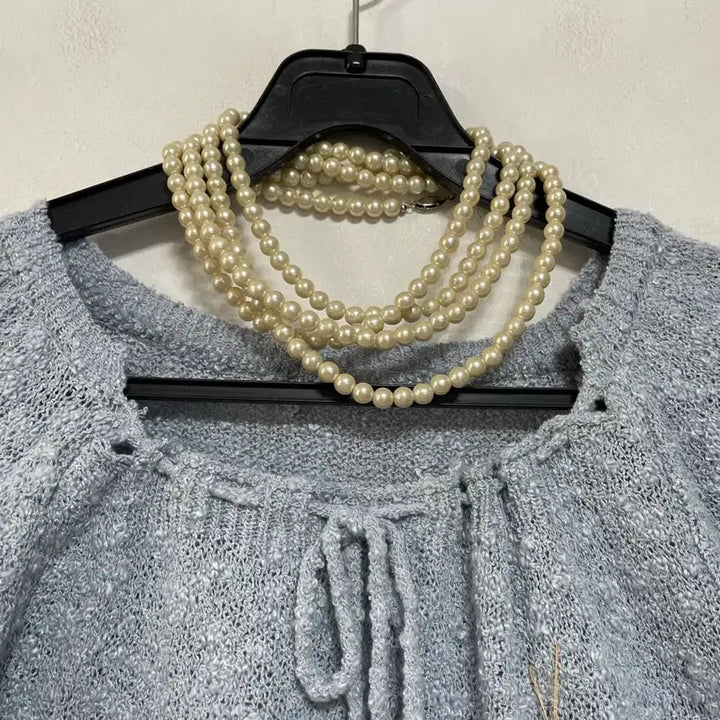[BUNJANG] N6234 Shirred Knit Crop Top / 특가새)N6234 셔링 끈 니트.크롭.반팔