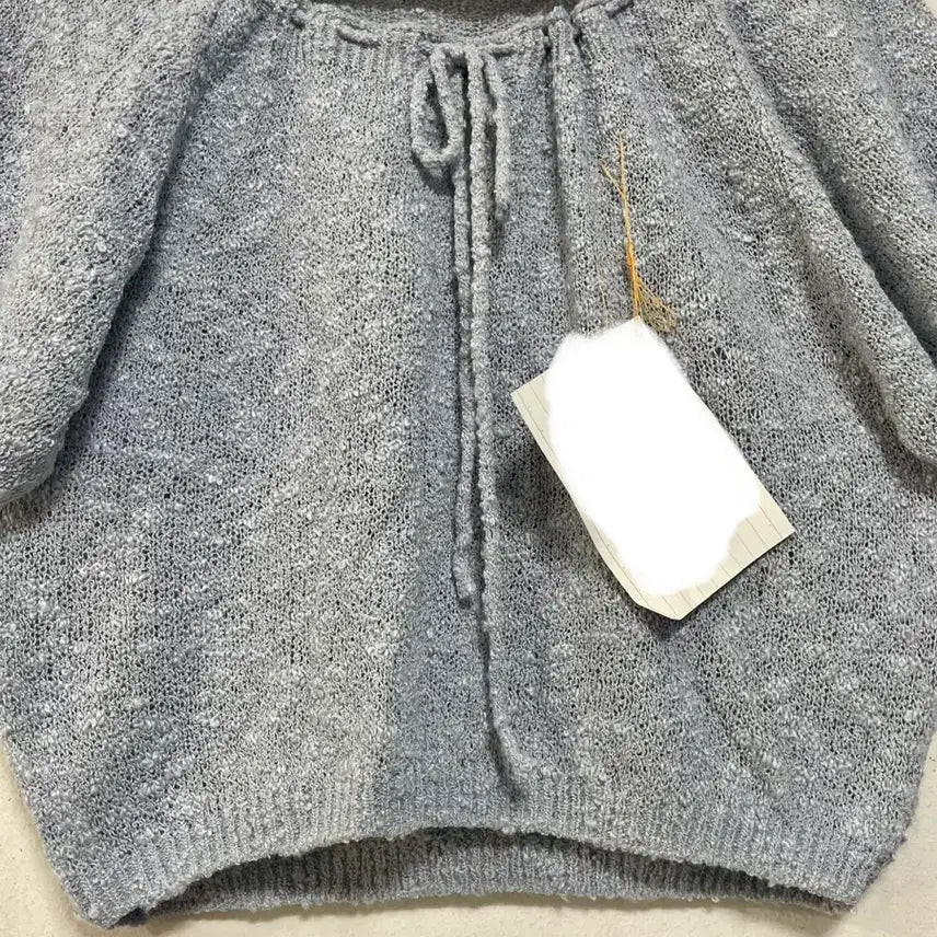 [BUNJANG] N6234 Shirred Knit Crop Top / 특가새)N6234 셔링 끈 니트.크롭.반팔