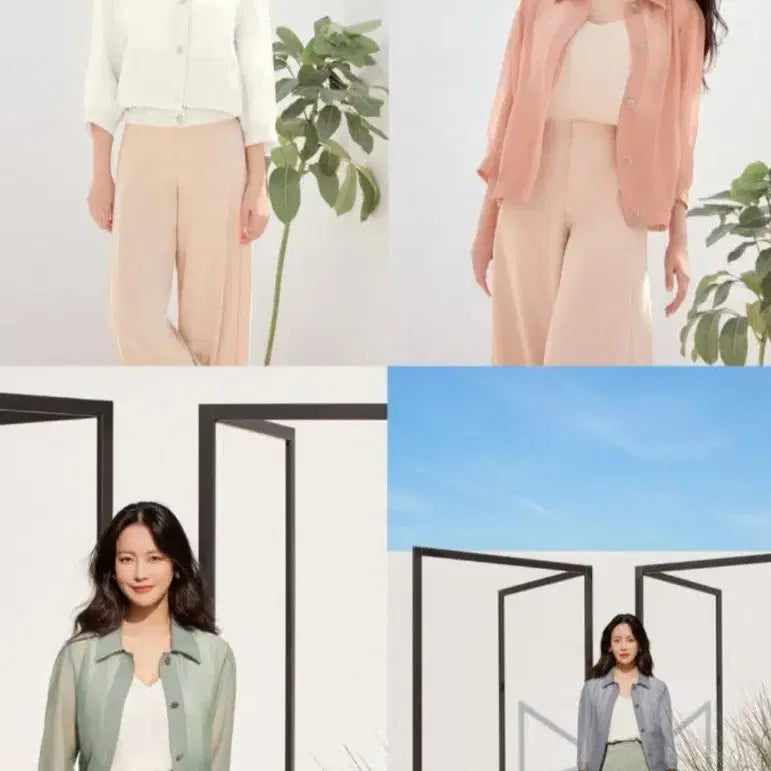 [BUNJANG] Georges Rech Sheer Jacket Blouse 55~66 / 새상품) 네이비 오간자 시스루 셔츠 블라우스 남방 자켓 점퍼 66~77