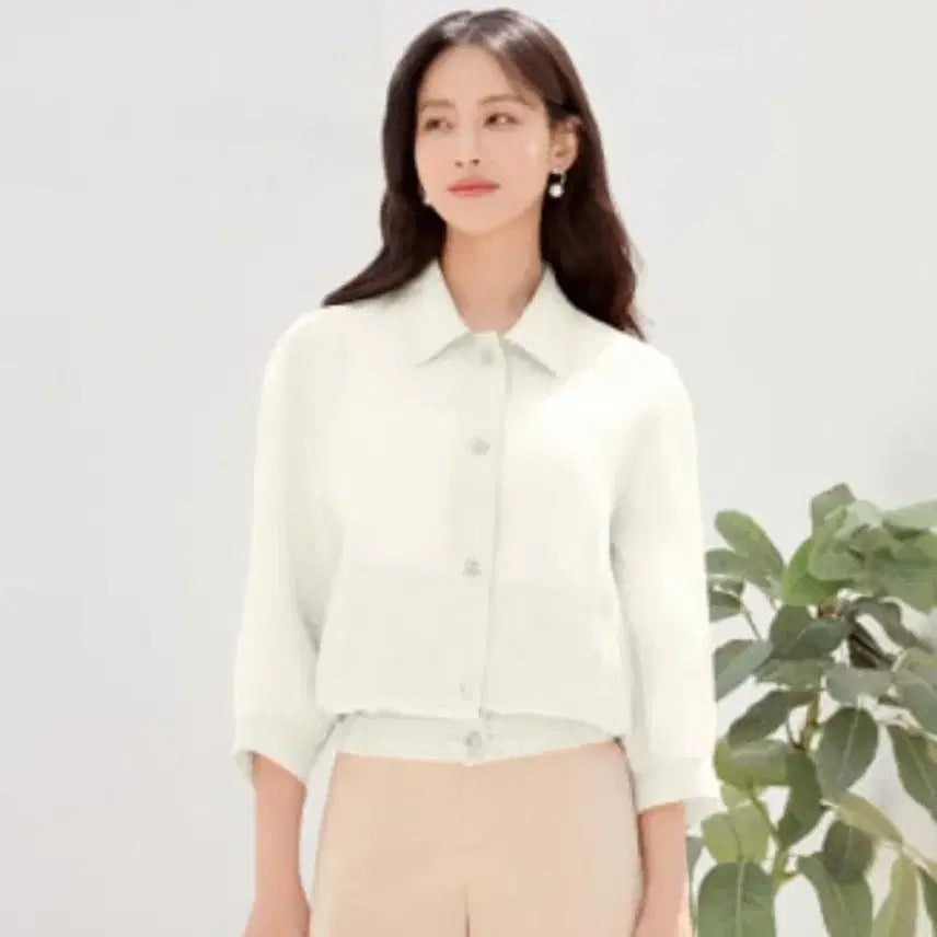 [BUNJANG] Georges Rech Sheer Jacket Blouse 55~66 / 새상품) 네이비 오간자 시스루 셔츠 블라우스 남방 자켓 점퍼 66~77