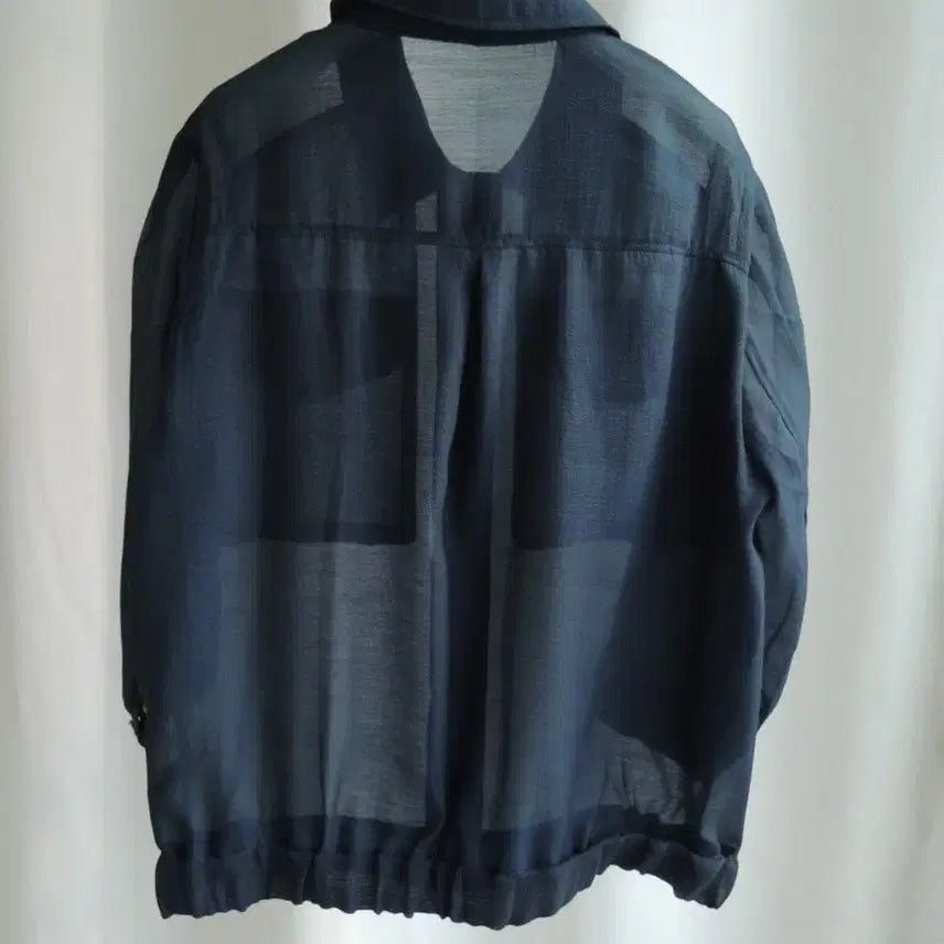 [BUNJANG] Georges Rech Sheer Jacket Blouse 55~66 / 새상품) 네이비 오간자 시스루 셔츠 블라우스 남방 자켓 점퍼 66~77