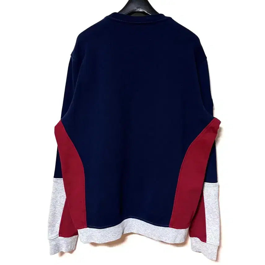 [BUNJANG] Lacoste Color Block Long Sleeve Sweatshirt Navy / [XL,105]라코스테 배색 맨투맨 긴팔티 네이비