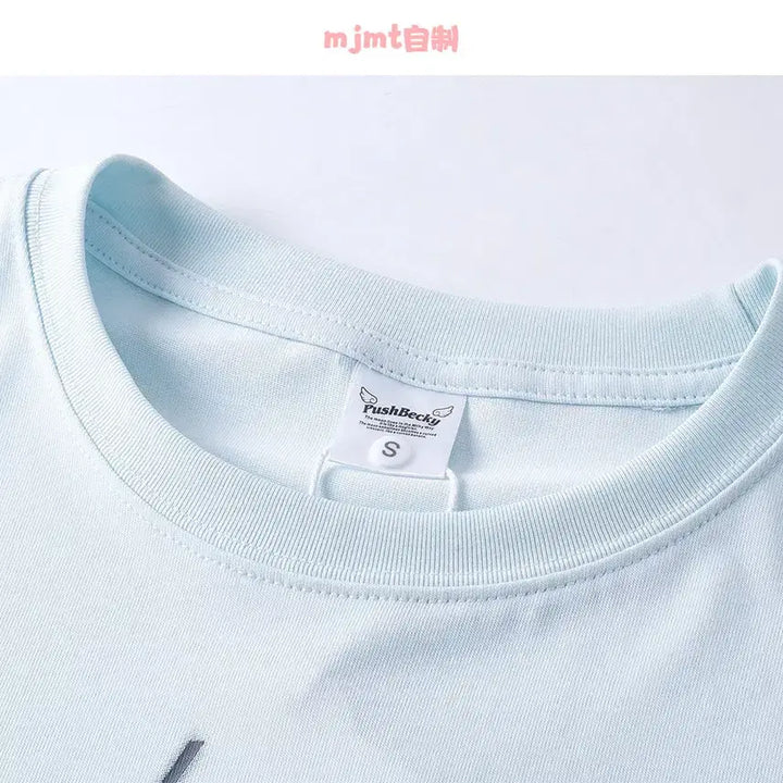 [BUNJANG] MJMT Lace Heart Embroidered Oversized T-Shirt / MJMT 레이스 하트 자수 오버핏 반팔 티셔츠