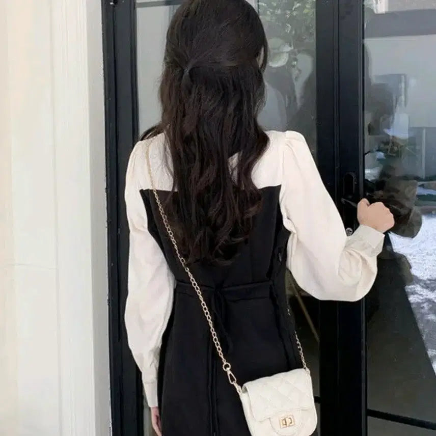 [BUNJANG] Black Bustier Long Dress / 블랙 뷔스티에 롱 원피스