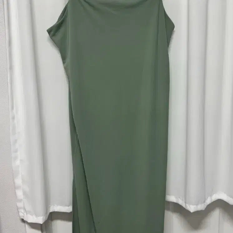 [BUNJANG] H&amp;M Slit Maxi Dress / H&amp;M 끈나시 롱 원피스 카키 슬릿