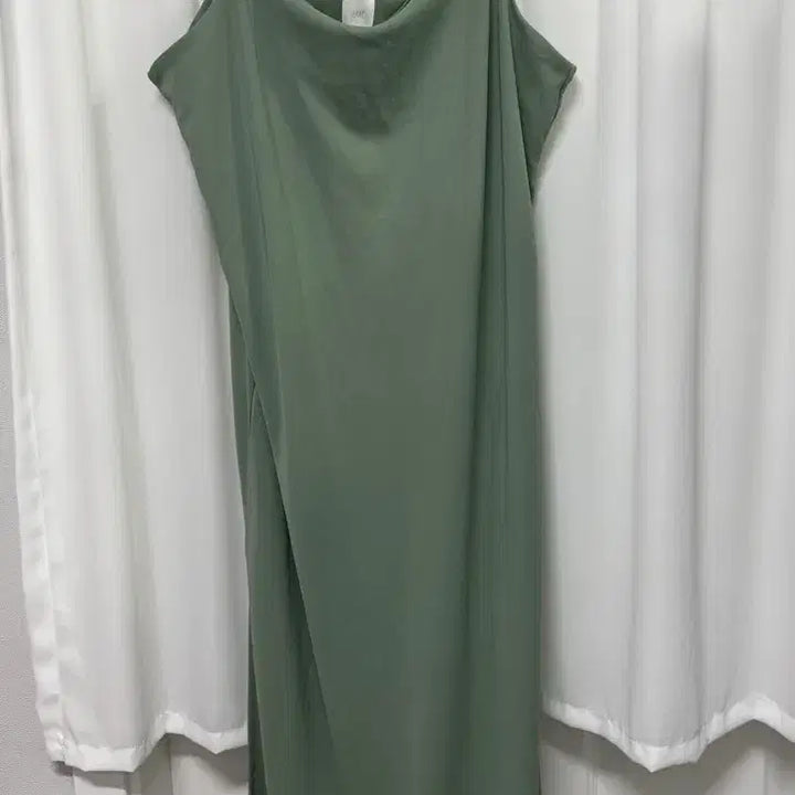 [BUNJANG] H&amp;M Slit Maxi Dress / H&amp;M 끈나시 롱 원피스 카키 슬릿