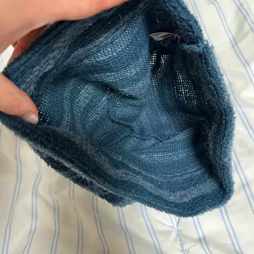 [BUNJANG] As On Stripe Beanie Blue / 애즈온 스트라이프 비니 블루 (미착용 상품)