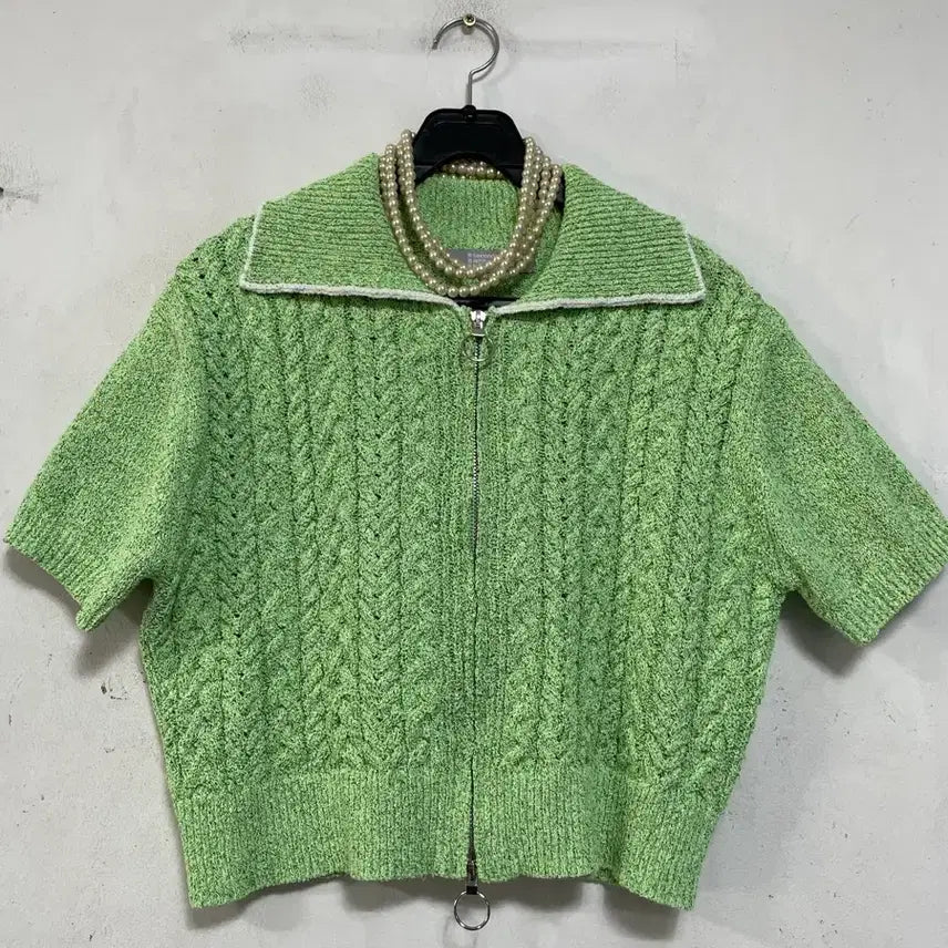 [BUNJANG] 8Seconds Cable Knit Zip-Up Sweater / 특가새)N6235 에잇세컨즈 카라 니트.집업.꽈배기