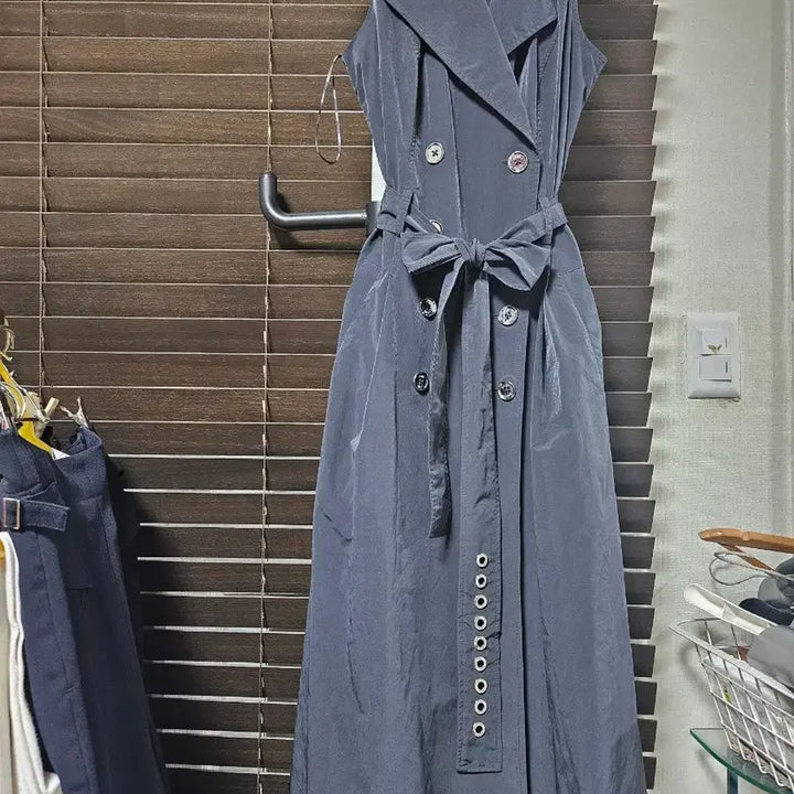 [BUNJANG] DKNY Belted Trench Long Dress / DKNY 벨티드 트렌치  롱 원피스