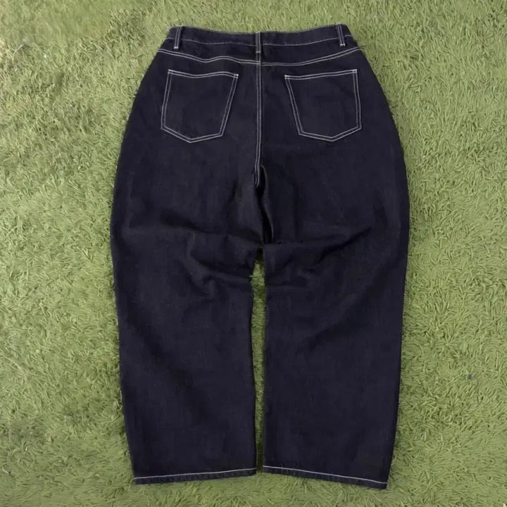 [BUNJANG] Black Wide Denim Pants (34 inch) / (34인치) 블랙 와이드 데님 팬츠 청바지