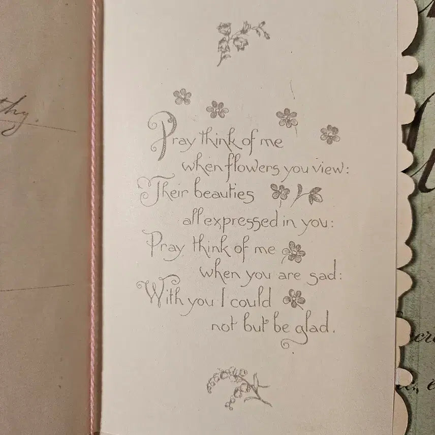 [BUNJANG] Vintage Victorian Embossed Rose Die-Cut Card / 빈티지 빅토리안 다이컷 엠보싱 장미 양각 카드 (은방울꽃)