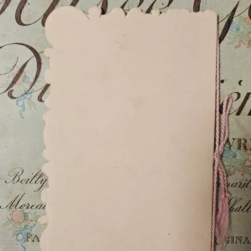 [BUNJANG] Vintage Victorian Embossed Rose Die-Cut Card / 빈티지 빅토리안 다이컷 엠보싱 장미 양각 카드 (은방울꽃)