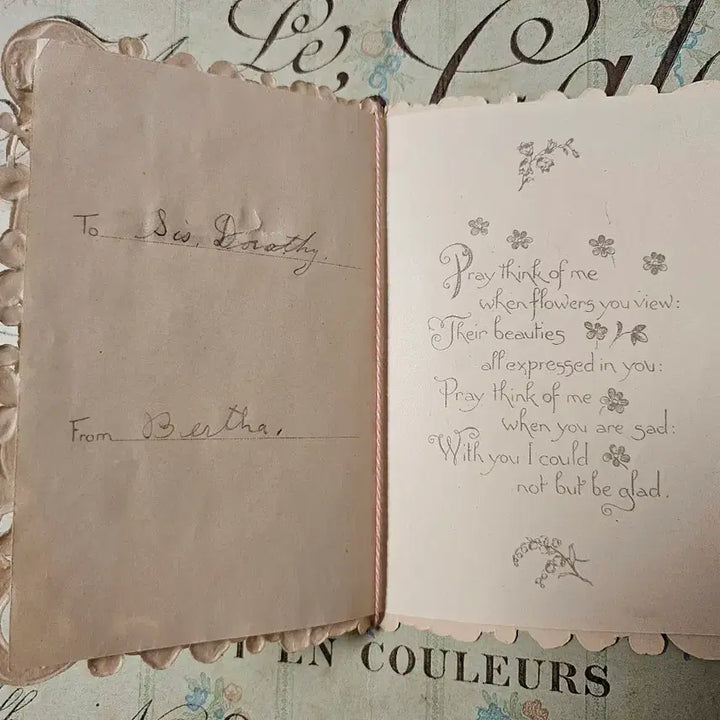 [BUNJANG] Vintage Victorian Embossed Rose Die-Cut Card / 빈티지 빅토리안 다이컷 엠보싱 장미 양각 카드 (은방울꽃)