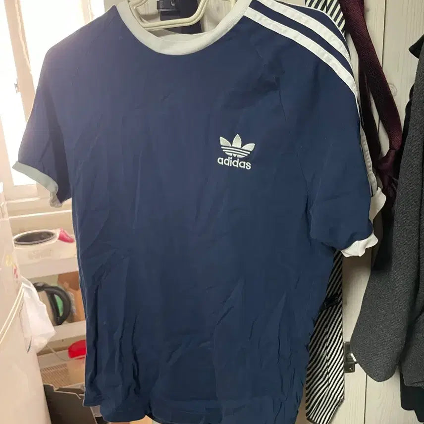 [BUNJANG] Adidas Tri-Stripe Navy T-Shirt / 아디다스 삼선 반팔 티셔츠 네이비