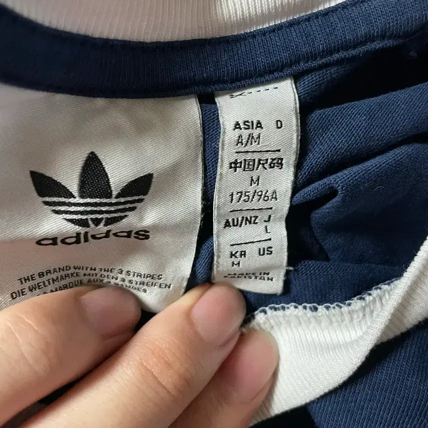 [BUNJANG] Adidas Tri-Stripe Navy T-Shirt / 아디다스 삼선 반팔 티셔츠 네이비