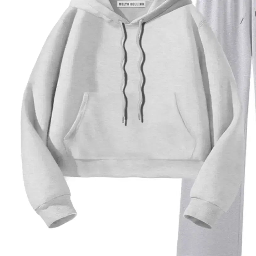 [BUNJANG] Molto Bene Melange Crop Hoodie / 몰토벨리노 멜란지 크롭후드티