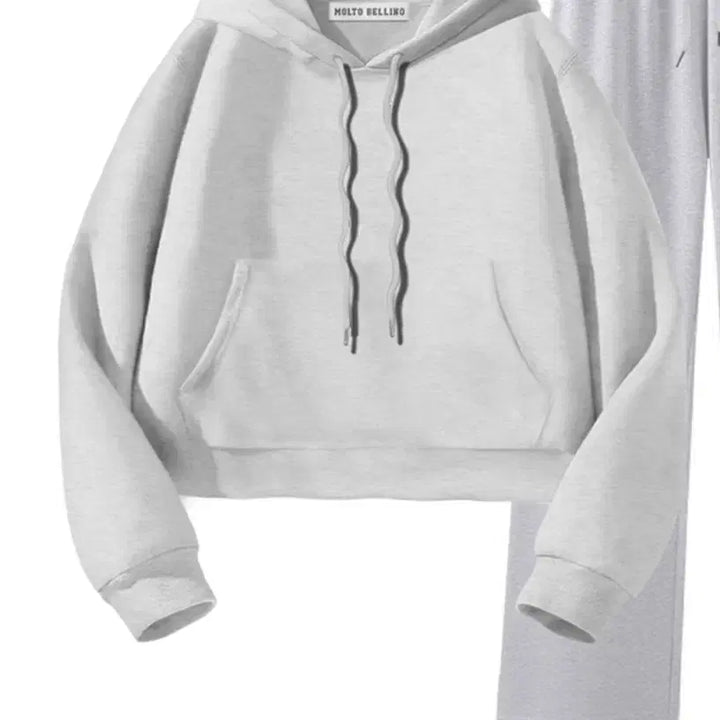 [BUNJANG] Molto Bene Melange Crop Hoodie / 몰토벨리노 멜란지 크롭후드티