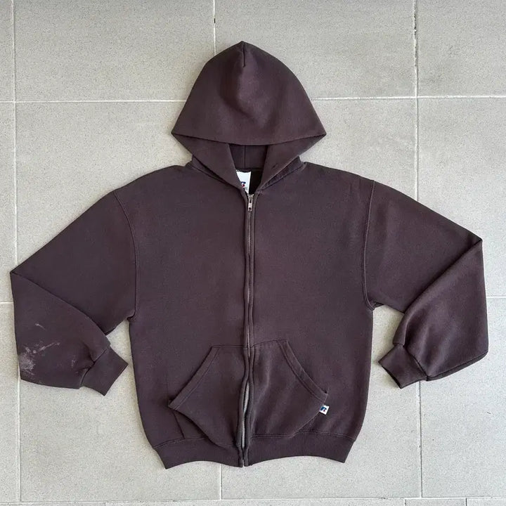 [SOLD OUT] 00s 빈티지 러셀 후드집업 브라운 S
